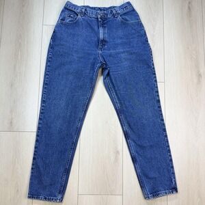 VTG Lee Original Jeans High Rise Tapered Leg Blue Denim Women's 14R No Stretch‎